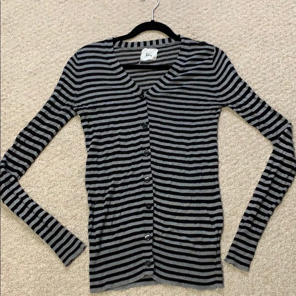Black and gray striped cardigan